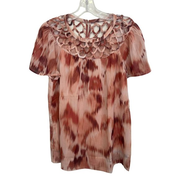 Bloomingdales Daniel Rainn Cutout Web Yoke Short Sleeve Top Size Medium NWT - Picture 4 of 8